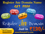 Register .in domain Just in Rs. 120/- INR & GET FREE.