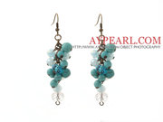 Assorted Turquoise and Clear Crystal Dangle Earrings