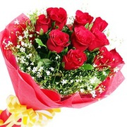 Valentine 12 Red Roses Bunch